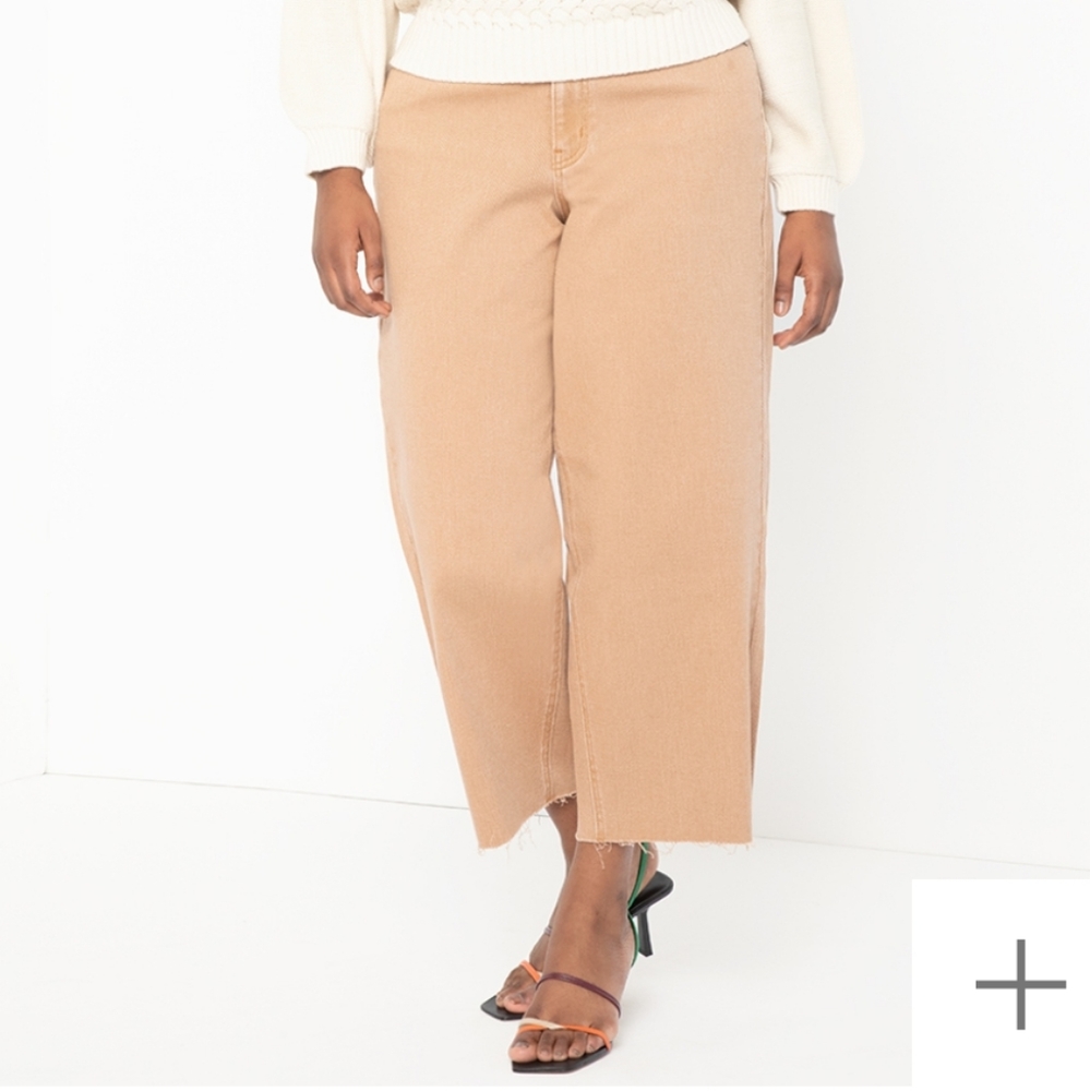 Cropped pant with raw hem